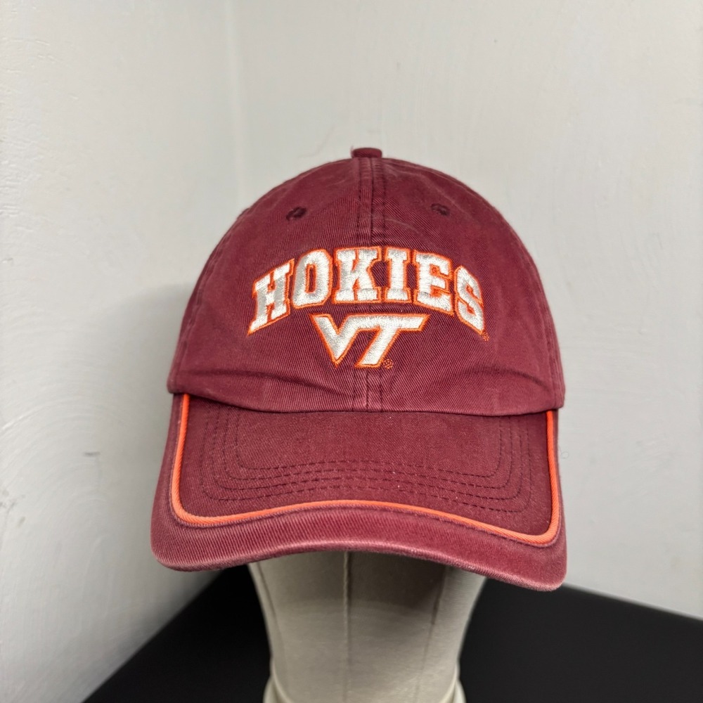 Virginia Tech Hokies Baseball Hat Cap VT Y2K Maroon‎ Adult Adjustable Hook/Loop